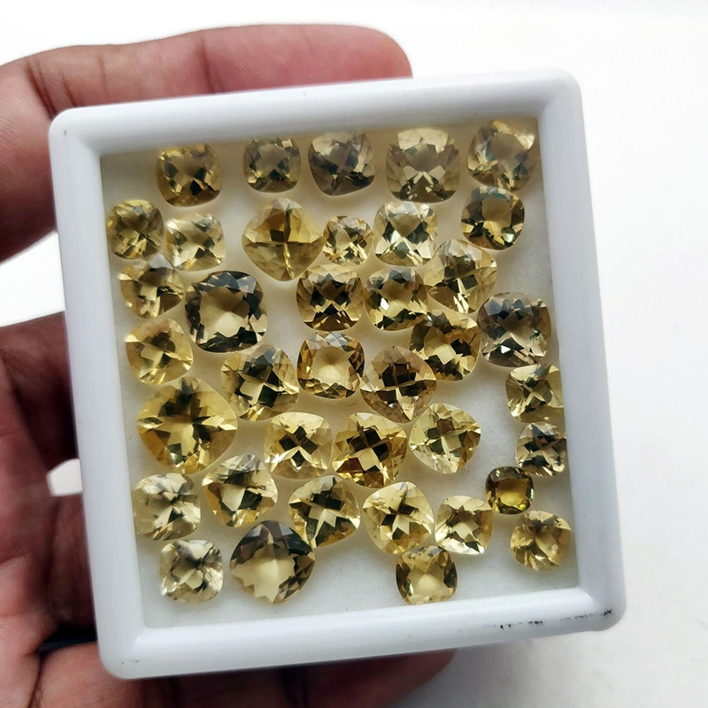 Cytryn kamień do produkcji biżuterii masowej kwadratowy 6 – 9.5 mm