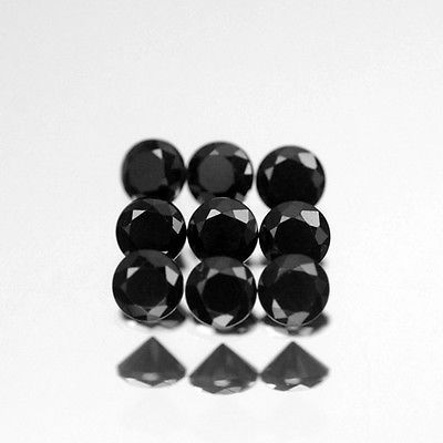 Czarny spinel kamień do produkcji biżuterii masowej okrągły 2,7 – 7 mm