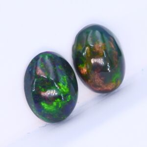 Etiopski opal czarny para na kolczyki 8×6 mm