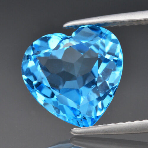 Niebieski topaz na duży pierścionek serce 4,95ct