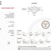 Diament brylant para na kolczyki 0,38ct VVS1 F IGI