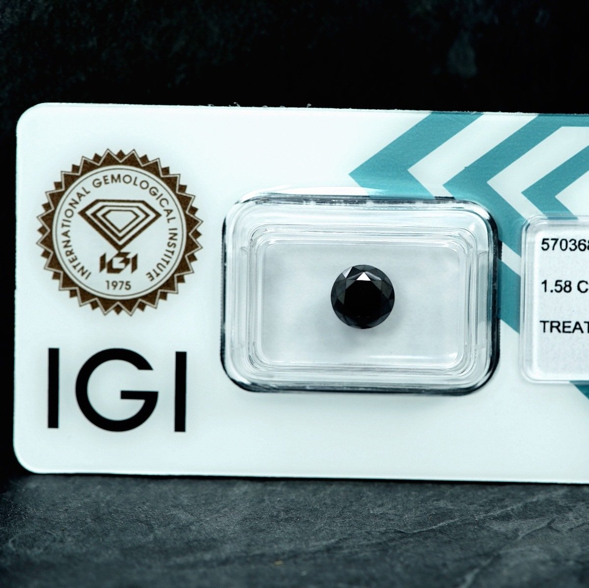 Diament czarny na pierścionek 1,58ct IGI