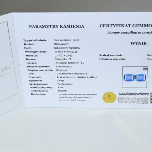 Certyfikat gemmologiczny Gemstone Gallery