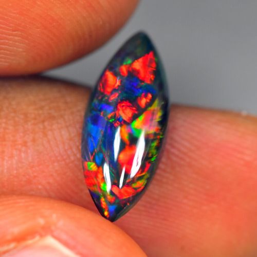 Opal czarny etiopski 16×6,5mm na pierścionek