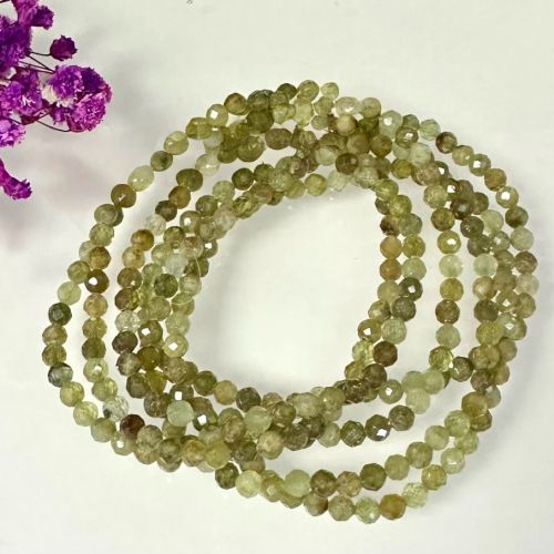 Bransoletka z naturalnego perydotytu 4mm fasetowana