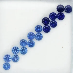 Szafir zestaw 17szt. na pierścionek lub obrączkę 2.5mm