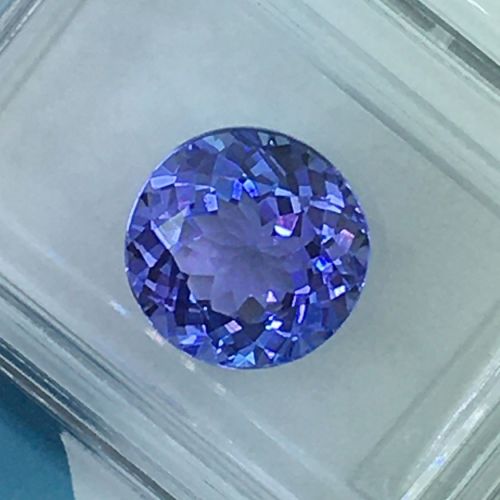 Tanzanit okrągły 3,19ct z certyfikatem IGI na pierścionek