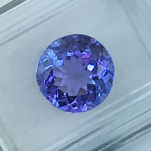 Tanzanit okrągły 3,19ct z certyfikatem IGI na pierścionek