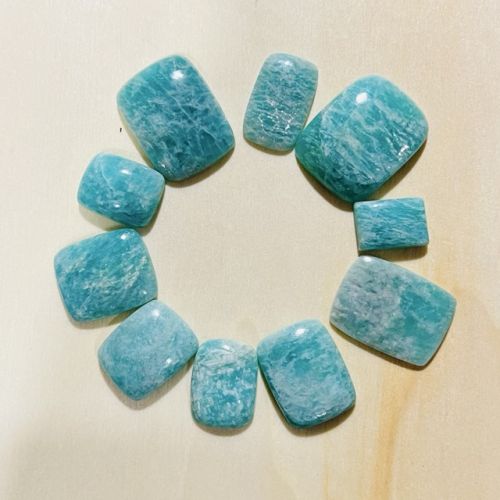 Amazonit zestaw 10 szt do wyrobu biżuterii artystycznej