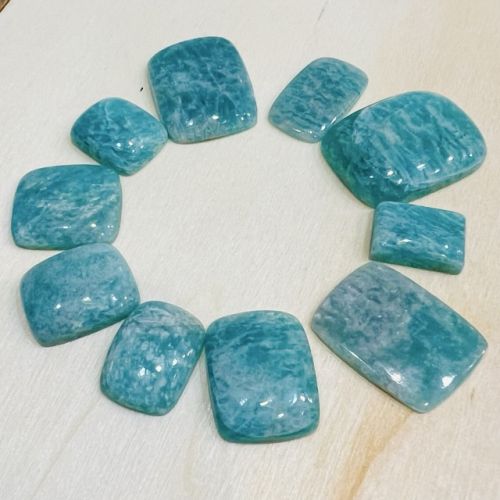 Amazonit zestaw 10 szt do wyrobu biżuterii artystycznej