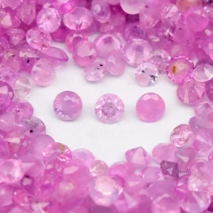 Szafir różowy kamień do produkcji biżuterii okrągły 1 – 1,5mm