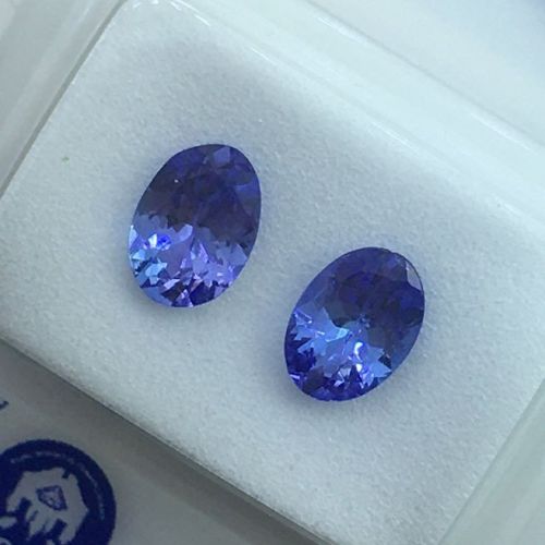 Tanzanit para na kolczyki z certyfikatem ALGT