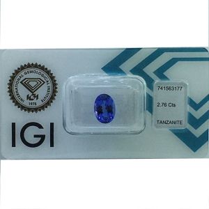Tanzanit 2,76ct z certyfikatem IGI na pierścionek