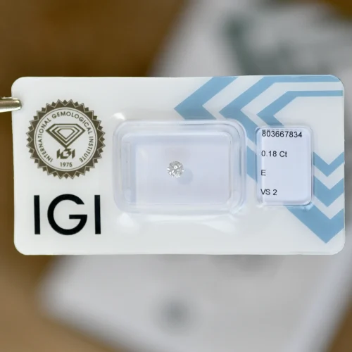Diament na pierścionek zaręczynowy brylant 0,18ct VS2 E IGI