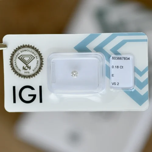 Diament na pierścionek zaręczynowy brylant 0,18ct VS2 E IGI
