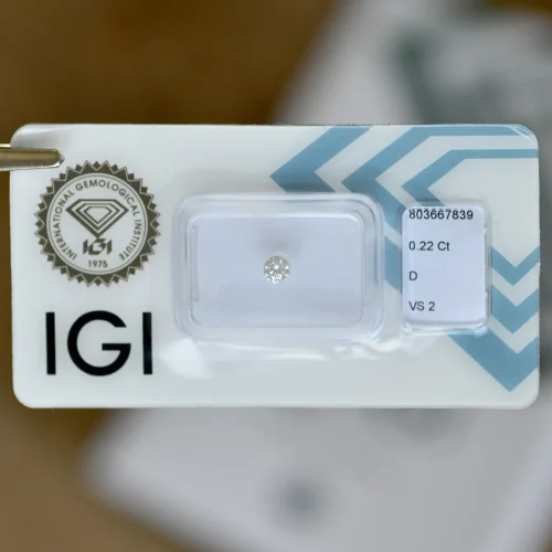 Diament na pierścionek zaręczynowy brylant 0,22ct VS2 D IGI