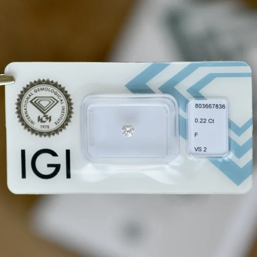 Diament na pierścionek zaręczynowy brylant 0,22ct VS2 F IGI