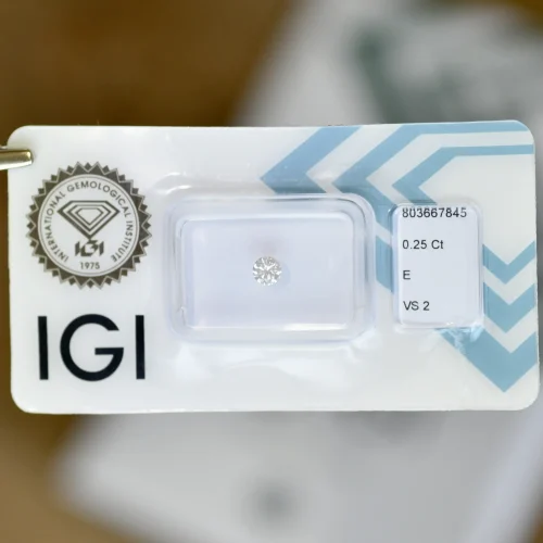 Diament na pierścionek zaręczynowy brylant 0,25ct VS2 E IGI