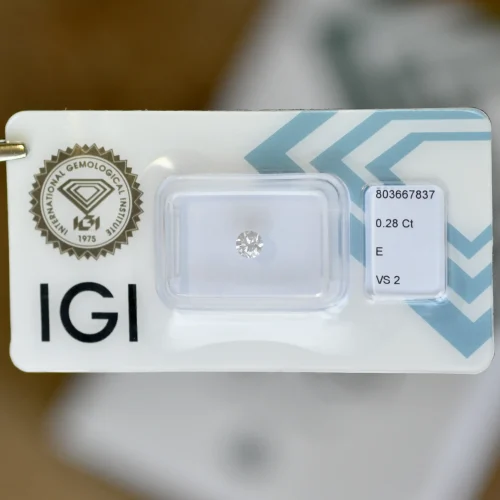 Diament na pierścionek zaręczynowy brylant 0,28ct VS2 E IGI