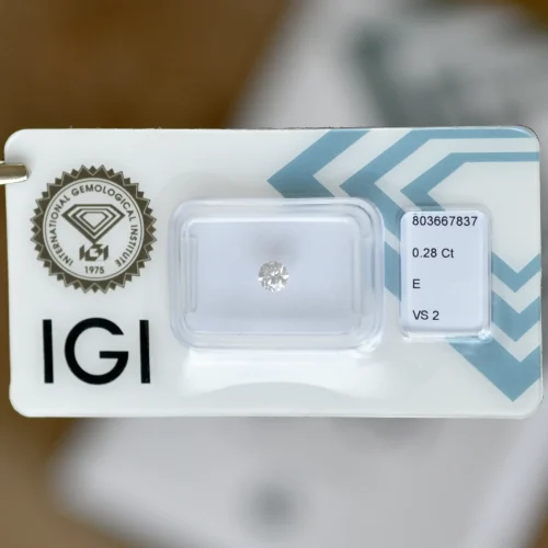 Diament na pierścionek zaręczynowy brylant 0,28ct VS2 E IGI