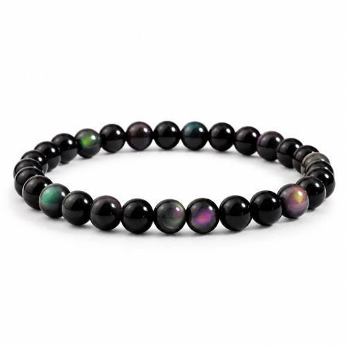 Bransoletka z naturalnego obsydianu tęczowego 8mm